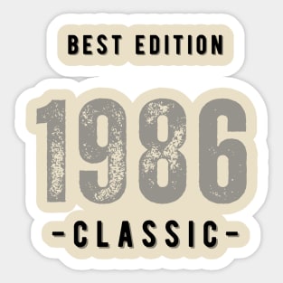 Vintage Birthday Year 1986 White Sticker